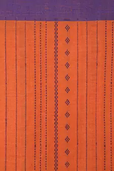 Brown cotton hand woven   saree