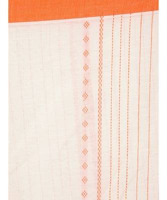 Beige cotton hand woven   saree 4