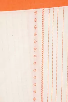 Beige cotton hand woven   saree
