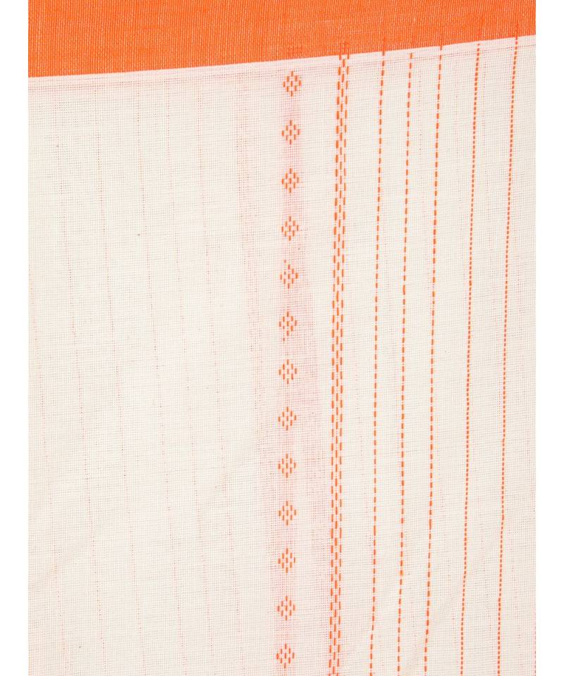 Beige cotton hand woven   saree