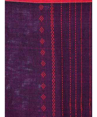 Blue cotton hand woven   saree 4