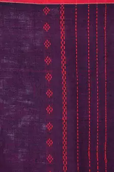 Blue cotton hand woven   saree