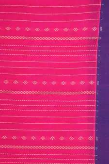 Pink cotton hand woven   saree