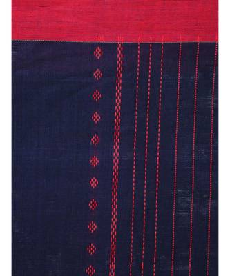 Blue cotton hand woven   saree 4