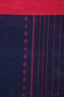 Blue cotton hand woven   saree