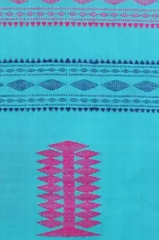 Blue cotton hand woven   saree