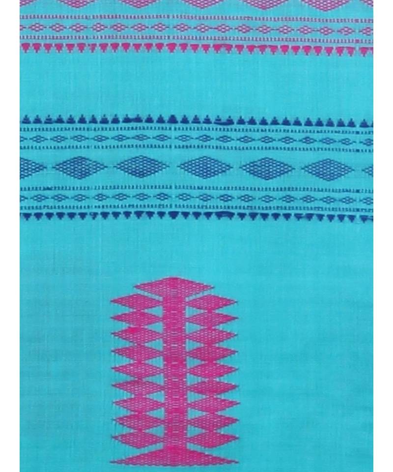 Blue cotton hand woven   saree