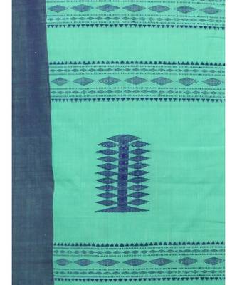 Green cotton hand woven   saree 4