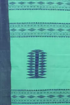 Green cotton hand woven   saree