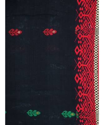 Black cotton hand woven   saree 4