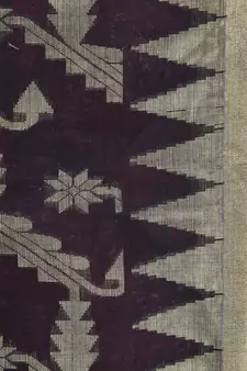 Black cotton silk hand woven   saree