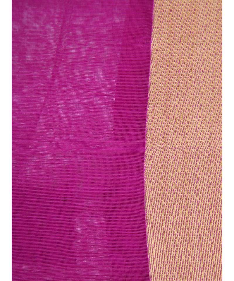 Magenta cotton silk hand woven   saree