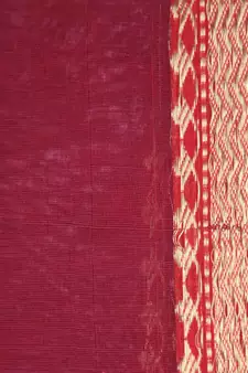 Maroon cotton silk hand woven   saree