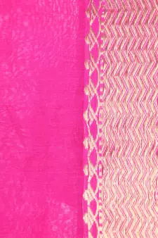 Pink cotton silk hand woven   saree