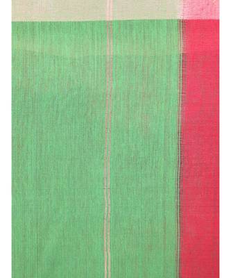Green cotton silk hand woven   saree 4