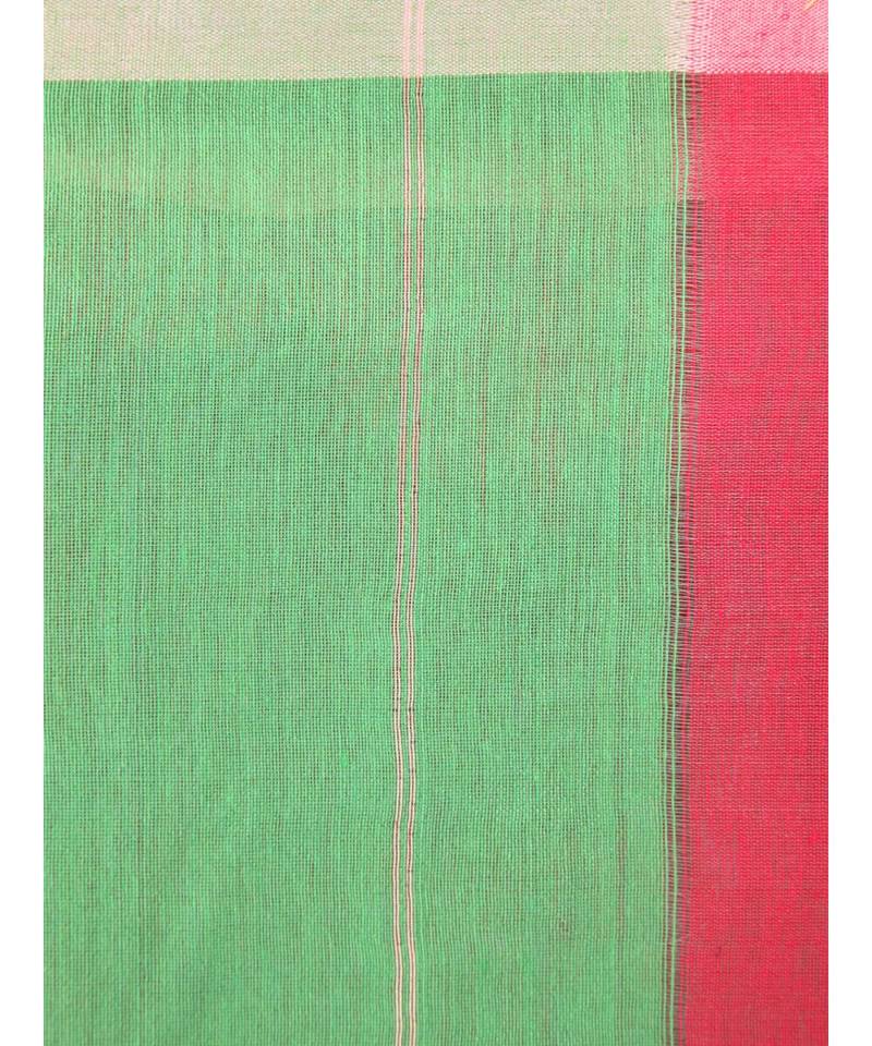 Green cotton silk hand woven   saree