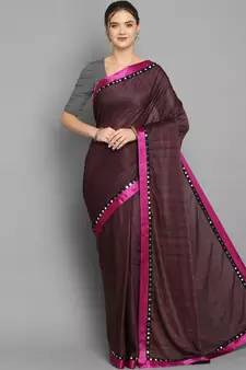 Pink  PLAIN GEORGETTE SAREE WITH BLOUSE