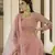 Peach embroidered net semi stitched bridal lehenga