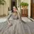 Grey embroidered organza semi stitched bridal lehenga
