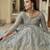 Grey Dori and Sequins embroidered organza Semi Stitched Bridal Lehenga