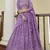 Lilac Gota and Resham embroidered georgette Semi Stitched Bridal Lehenga