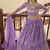 Lilac Gota and Resham embroidered georgette Semi Stitched Bridal Lehenga