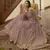 Mauve embroidered georgette semi stitched bridal lehenga