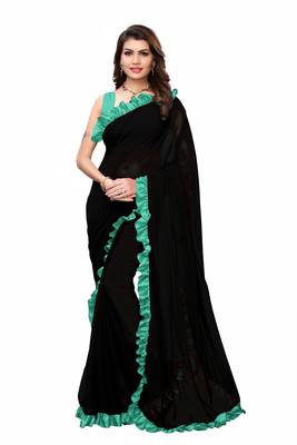 Firoji Colour Plain Georgette Saree With Blouse 1