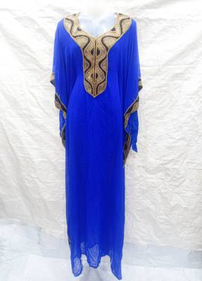 Blue embroidered georgette farasha 1