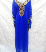 Blue embroidered georgette farasha