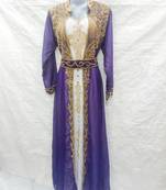 Blue embroidered georgette farasha