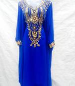 Blue embroidered georgette farasha