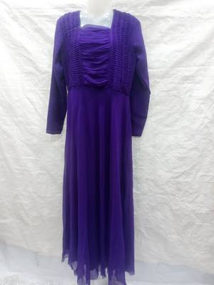 Blue embroidered georgette farasha 1