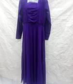 Blue embroidered georgette farasha