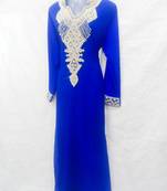 Blue embroidered georgette farasha