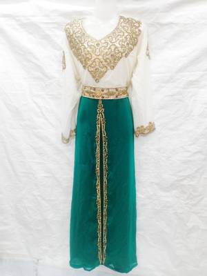 Off-white embroidered georgette fustan 1