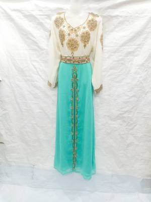 Off-white embroidered georgette fustan 1