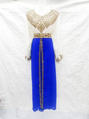Off-white embroidered georgette fustan 1