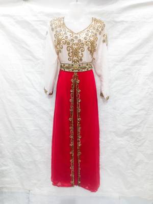 Off-white embroidered georgette fustan 1
