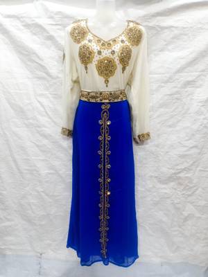 Off-white embroidered georgette fustan 1