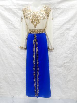 Off-white embroidered georgette fustan 1