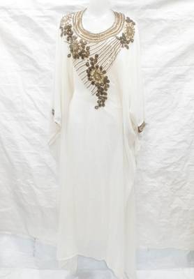 Off-white embroidered georgette fustan 1