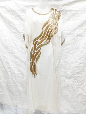 Off-white embroidered georgette fustan 1