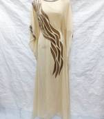 Off-white embroidered georgette fustan