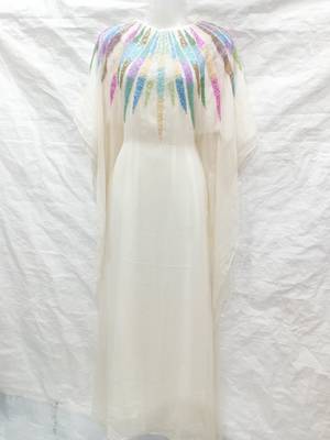 Off-white embroidered georgette fustan 1