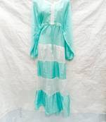 Off-white embroidered georgette fustan