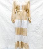 Off-white embroidered georgette fustan