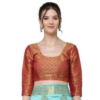 Light blue printed art silk saree saree with blouse 5