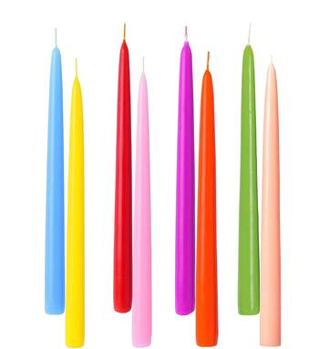 Atorakushon Smokeless Scented Multi Colour Taper Stick Candles Decorations Wedding Birthday Party Home Decor Pack of 8 1