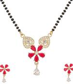 Red cubic zirconia mangalsutra